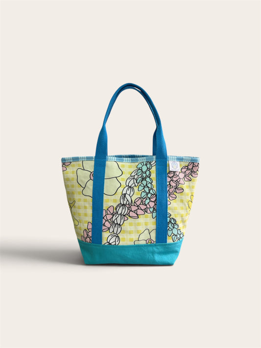 Pua with Yellow Palaka Mini Tote Bag
