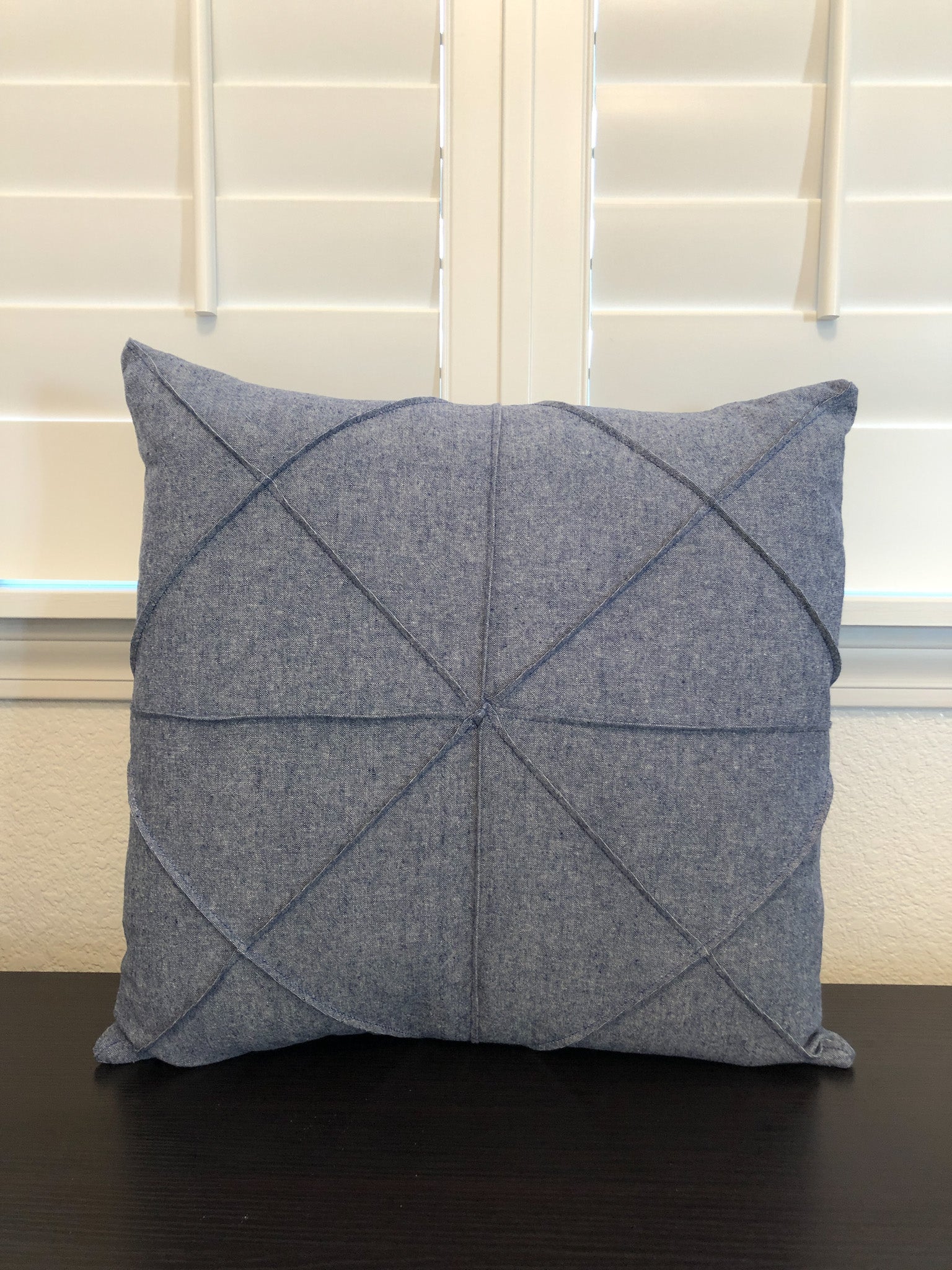 Blue Origami Pillow Cover