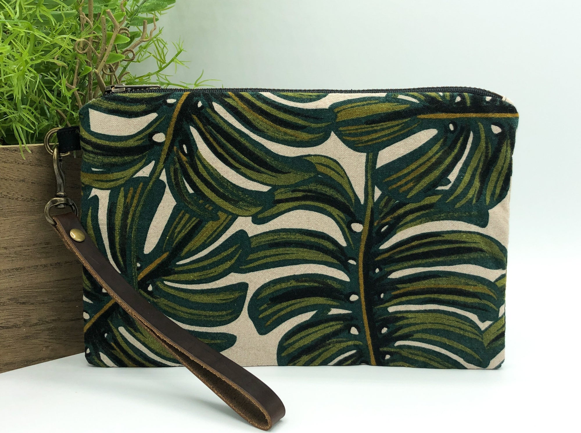 Monstera Wristlet, Canvas