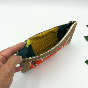 Vintage Hawaiian Pua Kenikeni on Red Wallet with card slots